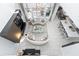 Aerial view of living room showcasing modern decor, high ceilings, and lots of light at 3706 Front Park Dr, Wesley Chapel, FL 33543