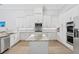 Stylish kitchen with white cabinets, subway tile backsplash, and granite countertops at 5004 Waterkey Way, Tampa, FL 33647