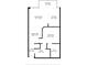Detailed floor plan of a home featuring living room, kitchen, bedroom, dining area and balcony at 777 N Ashley Dr # 2807, Tampa, FL 33602