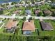 Aerial view of a community showcasing beautifully maintained homes with lush landscaping and a pool at 12903 49Th E Ln, Parrish, FL 34219