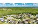 Beautiful aerial view of a home in a vibrant neighborhood with lush green surroundings and blue skies at 18734 Burndall Ct, Land O Lakes, FL 34638