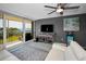 Bright living room with sliding glass doors to balcony and stylish furniture at 2700 Bayshore Blvd # 9209, Dunedin, FL 34698