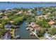 Expansive aerial perspective of waterfront estates with private boat slips, creating an idyllic and scenic living environment at 511 Erie Ave, Tampa, FL 33606