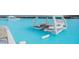 AquaBanas floating party bana in a large lagoon, featuring ample seating and sun protection at 8749 Parsons Hill Blvd, Wesley Chapel, FL 33545