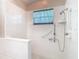 Shower featuring safety bars and seat, along with convenient shower head and window at 2017 Godfrey Ave, Spring Hill, FL 34609