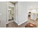 Hallway view of kitchen and bathroom at 4007 W Gray St, Tampa, FL 33609