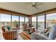 Comfortable living room with a ceiling fan and spectacular bay views at 80 Rogers St # 2A, Clearwater, FL 33756
