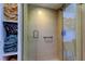 Contemporary shower with glass door and built-in shelves for toiletries at 80 Rogers St # 2A, Clearwater, FL 33756