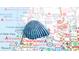 A blue seashell sitting atop a Florida map, showcasing the Clearwater, Dunedin, and Ozona areas at 264 Seagate Ct, Dunedin, FL 34698