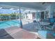 Screened-in patio with a sparkling pool, hot tub, and comfortable seating, perfect for entertaining at 4228 Presidential Avenue E Cir, Bradenton, FL 34203