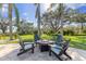 Cozy outdoor fire pit area with comfortable seating, perfect for gatherings and enjoying the serene landscape at 450 Bayshore Dr, Terra Ceia, FL 34250