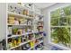 Walk-in pantry with ample shelving and storage, offering great organization and convenience with a view at 450 Bayshore Dr, Terra Ceia, FL 34250