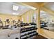 Well-equipped gym with weights, rowing machine, treadmills, and mirrored walls at 4900 Brittany S Dr # 1706, St Petersburg, FL 33715