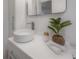 Bright bathroom featuring a vessel sink, modern faucet, and decorative plant, creating a spa-like atmosphere at 7006 N Duncan Ave, Tampa, FL 33604