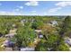Aerial perspective of a peaceful residential area, showcasing the mix of homes and mature trees at 7210 8Th N Ave, St Petersburg, FL 33710