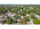 Wide aerial shot of a quiet neighborhood with tree-lined streets and single-Gathering homes near the water at 7210 8Th N Ave, St Petersburg, FL 33710