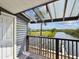 Private balcony with seating overlooking a canal at 200 Meres Blvd # 26, Tarpon Springs, FL 34689