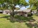 Lush backyard featuring a well-maintained lawn, mature trees, and a cozy patio area at 2859 Thistle N Ct, Palm Harbor, FL 34684