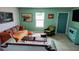 Comfortable living room with vintage furniture, colorful decor, and natural light at 3339 Avanti Cir, North Port, FL 34287