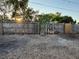 Fenced backyard with gravel and a young palm tree at 3615 Kingsbury Dr, Holiday, FL 34691