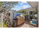 Outdoor patio area perfect for grilling and relaxing, with privacy fencing at 4208 Edgewood Dr, Holiday, FL 34691