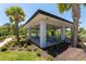 Community picnic pavilion with picnic tables, landscaping, and shade at 6223 Baywood Ct, Bradenton, FL 34211