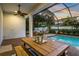 Inviting screened-in pool area with ample seating, perfect for outdoor relaxation and entertaining at 13008 Eagles Entry Dr, Odessa, FL 33556