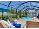 Enjoy a relaxing poolside experience with ample seating and a screened enclosure at 13008 Eagles Entry Dr, Odessa, FL 33556
