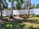 Relaxing backyard featuring a hammock strung between palm trees, perfect for lounging at 2512 W Texas Ave # C, Tampa, FL 33629