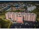 Aerial view showcases waterfront condo near houses with boat docks at 4516 Seagull Dr # 615, New Port Richey, FL 34652
