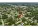 Aerial view of the neighborhood with lush landscaping and indicating the location of the property at 5115 32Nd N Ave, St Petersburg, FL 33710