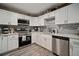 Modern kitchen features all white cabinets and stainless steel appliances at 5115 32Nd N Ave, St Petersburg, FL 33710