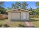 Detached single car garage with a roll up door and a single entry door at 6936 77Th N Ter, Pinellas Park, FL 33781