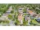 Aerial view of a residential neighborhood with tree-lined streets and well-maintained homes at 9008 Quail Creek Dr, Tampa, FL 33647