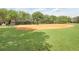 Community baseball field and sports complex with lush green grass and mature trees at 9008 Quail Creek Dr, Tampa, FL 33647