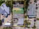 Property aerial view showcasing the lot lines and surrounding neighborhood homes at 107 13Th Ave, St Pete Beach, FL 33706