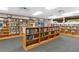 This library offers rows of shelves stocked with diverse reading material at 11225 Godwit Ct, New Port Richey, FL 34654