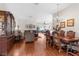Spacious living and dining area with hardwood floors and elegant furnishings at 11225 Godwit Ct, New Port Richey, FL 34654