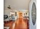 Inviting living room featuring hardwood floors, and a ceiling fan at 2202 Clubhouse Dr # 174, Sun City Center, FL 33573