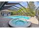Screened-in pool with spa and outdoor bar, perfect for relaxation and entertaining at 3398 Pinnacle S Ct, Palm Harbor, FL 34684