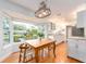 Inviting dining area with a large bay window and views of the landscaped backyard at 5533 97Th N Way, St Petersburg, FL 33708