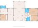 Simplified floor plan of home highlighting bathrooms, bedrooms, living room, garage, and sun room at 636 Tarawitt Dr, Longboat Key, FL 34228