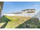 Large, fenced backyard with ample green space offers privacy and room for outdoor activities and gardening at 11922 Winterset Cove Dr, Riverview, FL 33579