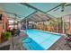 Inviting screened-in pool with an adjacent patio and comfortable outdoor seating area at 1301 Flaxwood Ave, Brandon, FL 33511