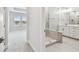 Bathroom featuring a glass shower, modern vanity, and contemporary fixtures at 3113 4Th N Ter, St Petersburg, FL 33713