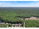 Aerial view of home with scenic wooded surroundings, offering a private and serene atmosphere at 3171 Roxmere Dr, Palm Harbor, FL 34685