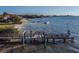 Charming community pier offering a serene waterfront experience with views of the beach and surrounding neighborhood at 3540 42Nd S St # F, St Petersburg, FL 33711