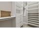 White walk-in closet with built-in shelving and drawers, offering ample storage at 5858 Shorebird Br, Land O Lakes, FL 34638