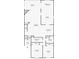 Upstairs floor plan of living room, bedrooms, balcony, kitchen, and laundry room at 6241 Bayside Dr, New Port Richey, FL 34652