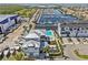 Aerial shot of a waterfront community featuring a boat repair facility, marina, and pool for residents at 923 Seagrape Dr, Ruskin, FL 33570